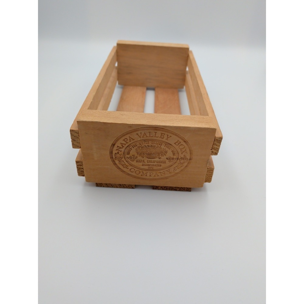 Vintage Napa Valley Box Company Wooden Cassette Tape Crate Storage Box